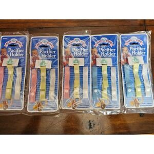 Vintage 1990 Baby King Pacifier Holder 3 Pack Grosgrain Ribbon Teddy Bear BK700N